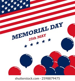 Memorial day backround illustration. 25th May memorial day illustration