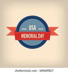 Memorial day badge eps10 vector illustration for posters, flyers, decoration etc.