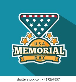 Memorial Day badge or pin design. EPS 10 vector.
