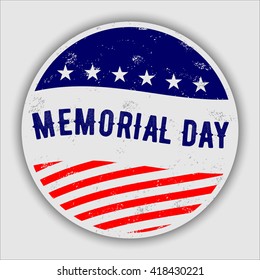 Memorial day badge for posters, flyers, decoration etc.