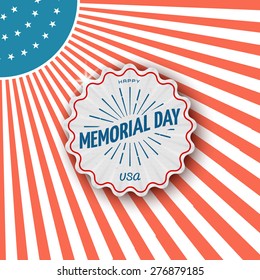 Memorial day, badges logos and labels for any use, against the backdrop the American flag