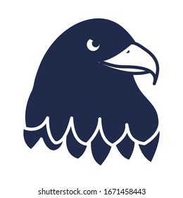 memorial day bald eagle bird american celebration vector illustration silhouette style icon