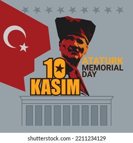 Memorial day Banner, 10 kasim, Mustafa Kemal Ataturk