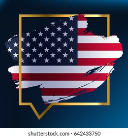 Memorial Day Banner with american flag. Vector