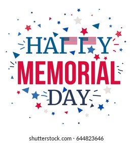 Memorial Day Banner with american flag. Vector