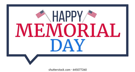 Memorial Day Banner with american flag. Vector
