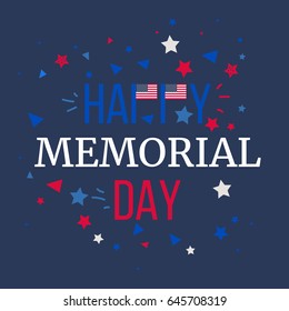 Memorial Day Banner with american flag. Vector