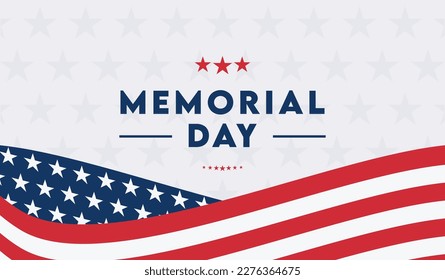 memorial day banner background greeting card template with american flag illustration vector