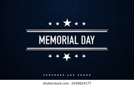 Memorial Day Banner Background Greeting Card Template. Vector Illustration