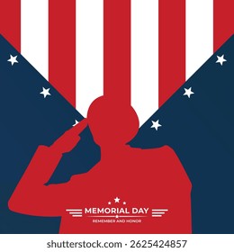 Memorial day banner background template with american flag illustration vector