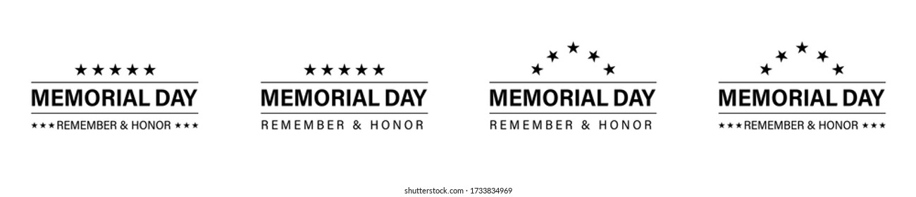 Memorial day banner design. Vector isolated design elements. Memorial day poster concept design. Remember and honor. EPS 10