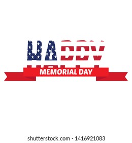 Memorial day banner. Flag of United states - Vector