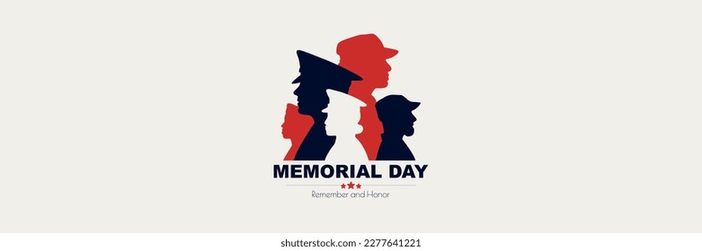 Memorial Day banner. Flat vector illustration.