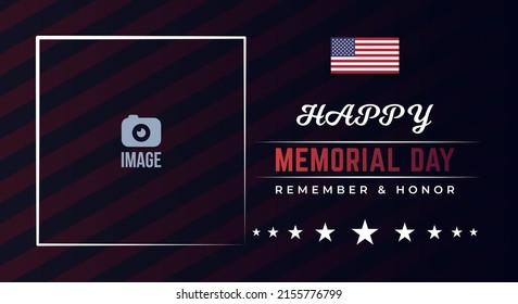 Memorial Day - Banner remember and honor. United States Memorial Day. American national holiday. Flag vector illustration 