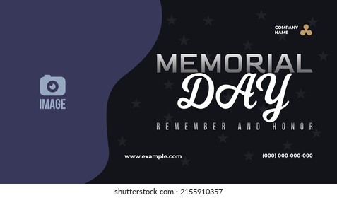 Memorial Day - Banner remember and honor. United States Memorial Day. American national holiday. wave background