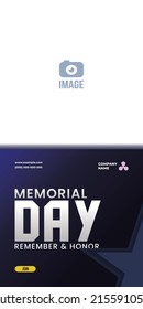 Memorial Day - Banner remember and honor. United States Memorial Day. American national holiday. Bold letters