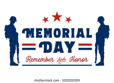 Memorial Day Banner, Vector Illustration
