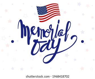 Memorial Day Banner Vector ilustración, bandera de los Estados Unidos