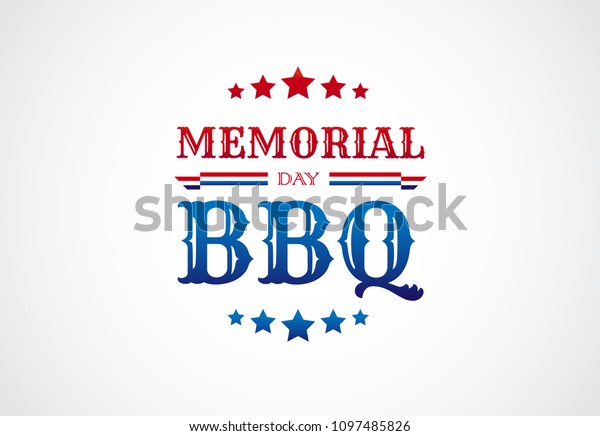 Memorial Day Bbq Barbeque Sign Invitation Stock Vector (Royalty Free ...