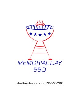 Memorial Day Bbq Colored Icon. Element Of Memorial Day Illustration Icon. Signs And Symbols Can Be Used For Web, Logo, Mobile App, UI, UX