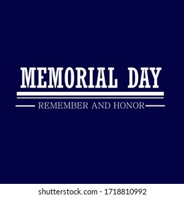  Fondo azul del Día Conmemorativo con texto Recuerde y Honor.