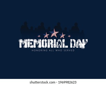 Memorial Day blue background with text Celebrate Honor Remember Remember with USA flag