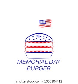 memorial day burger colored icon. Element of memorial day illustration icon. Signs and symbols can be used for web, logo, mobile app, UI, UX