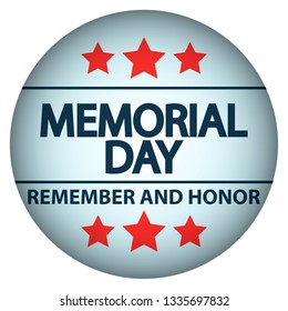 memorial day button over white background. vector illustration EPS 10