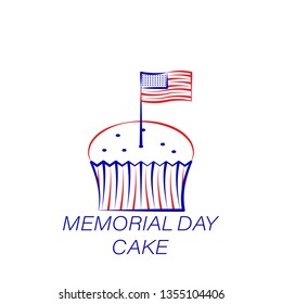 memorial day cake colored icon. Element of memorial day illustration icon. Signs and symbols can be used for web, logo, mobile app, UI, UX