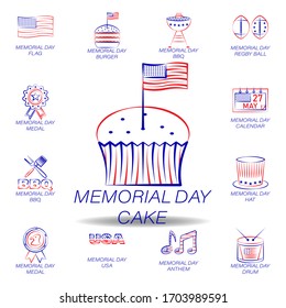 icono de color pastel conmemorativo. Conjunto de iconos de ilustración del día conmemorativo. Los signos y símbolos se pueden utilizar para web, logotipo, aplicación móvil, UI, UX en fondo blanco