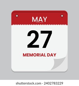 Memorial day calendrer vector illustration