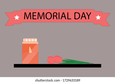 memorial day candle lettering tulips