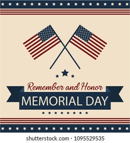 Memorial day card or background. vector illustration.