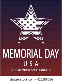 Memorial day card or background. vector illustration.