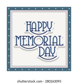 Memorial Day card with blue background.