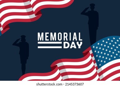 memorial day card with flag