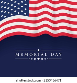 memorial day card with flag