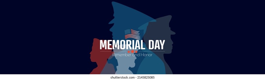 Memorial Day card. Flat vector illustration.