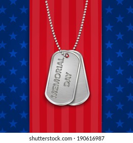 Memorial Day Card With Military Dog Tags