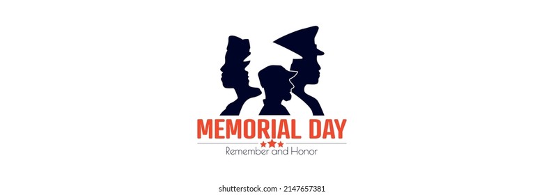 Memorial Day Card Modern Minimal Design Stock Vector (Royalty Free ...