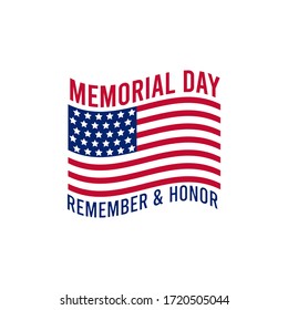 Memorial Day card. National american holiday. Festive poster or banner. Vector illustration EPS10