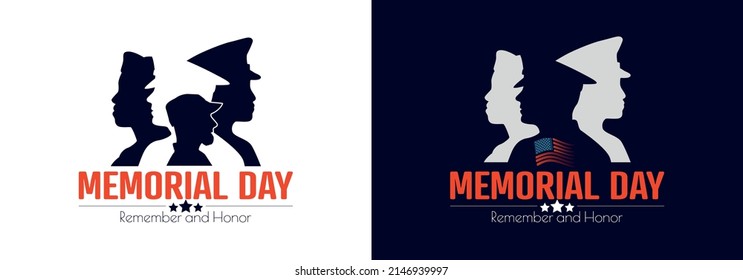 Memorial Day card set. Modern minimal design.