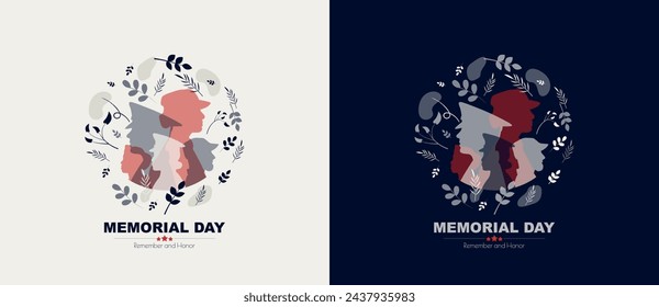 Memorial Day card set. Modern minimal design.