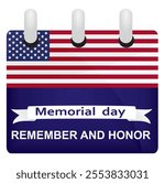 Memorial day card. vector illustration