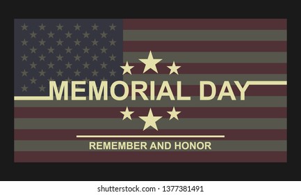 Memorial Day card vector illustration.