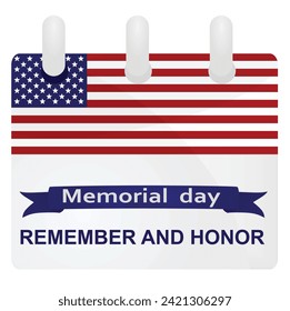 Memorial day card. vector illustration