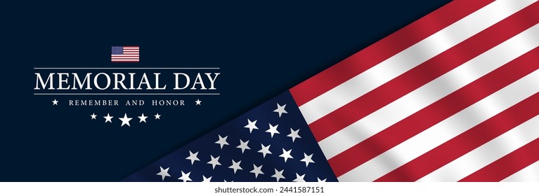Memorial Day celebration banner American national holiday background. Vector illustration