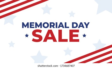 Memorial Day Celebration Holiday Sale Patriotic Vector Banner Graphic Illustration Template