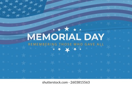Memorial Day Celebration with Patriotic American Flag Background