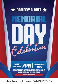 Memorial Day Feier Poster Flyer Social Media Post Design